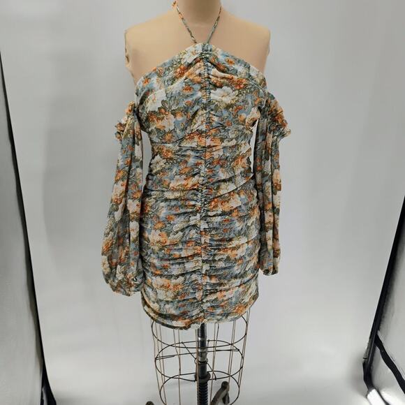 HELLO MOLLY Basque Country Mini Dress Sage size Small - Picture 7 of 14